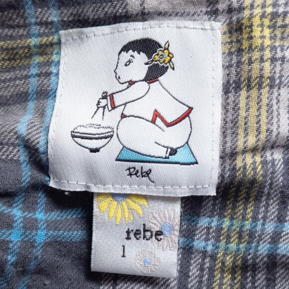 Rebe Hooded Utility Jacket Women's Orange Plaid Size Large Outdoor Gorpcore - Picture 12 of 13